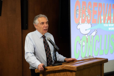 A person giving lecture