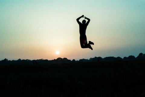 A person jumping