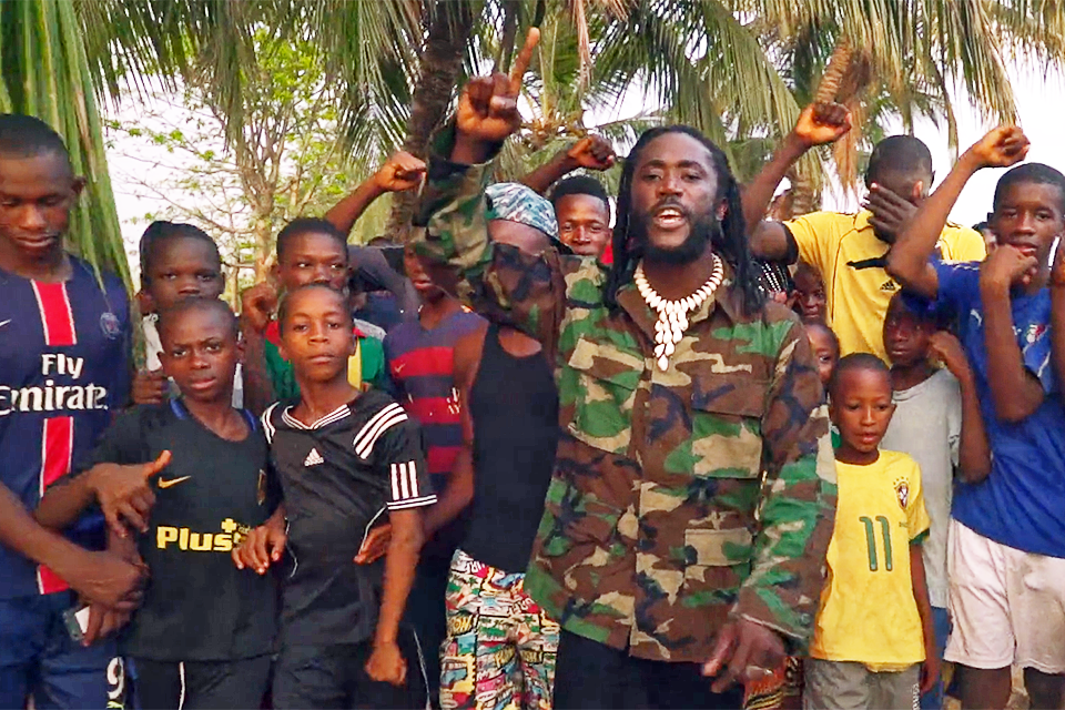 A still from a video by Guinean reggae artist Elie Kamano, who was reported arrested for participating in a peaceful protest opposing the attempts to secure a third term by President Alpha Condé. 