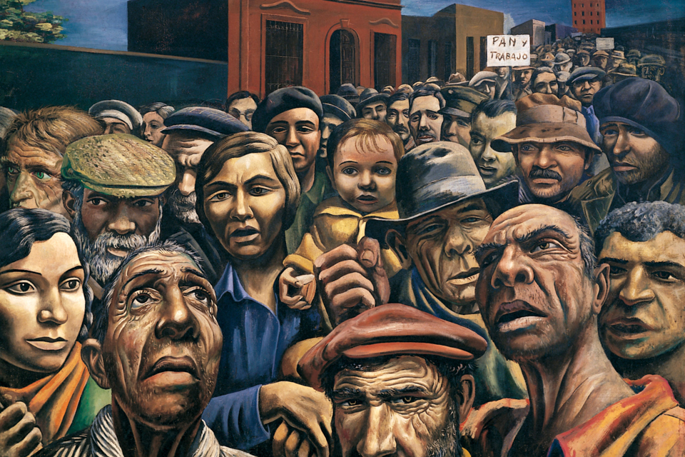 Painting by Antonio Berni - Manifestación (Public Demonstration), 1934