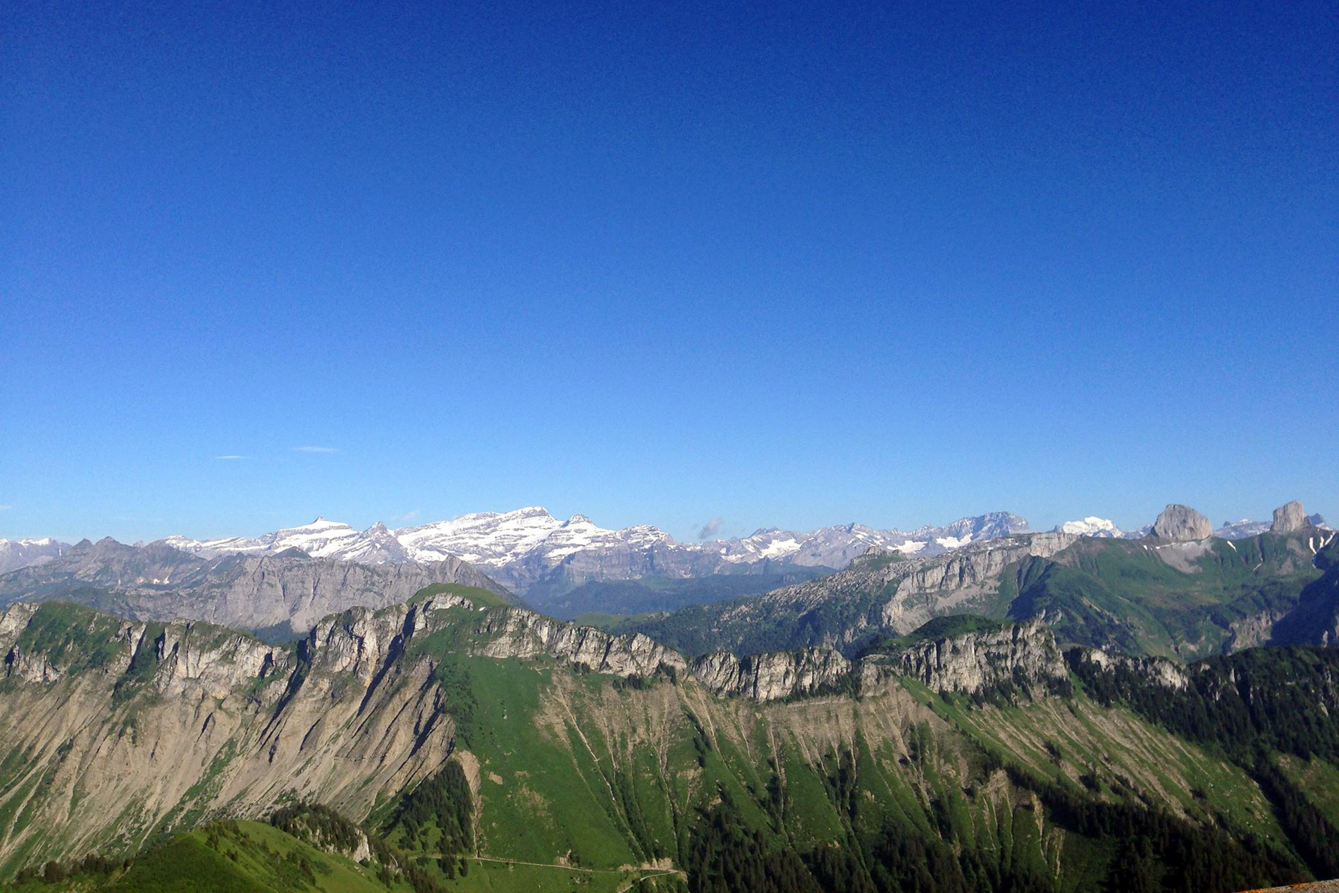 Mountains under a blue sky