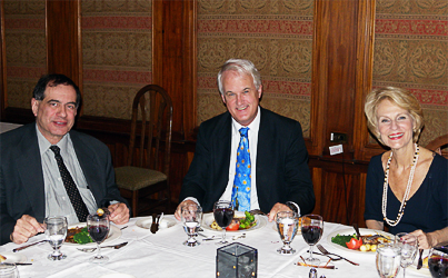 14 April 2010: John Saba, Secretary General of the IASL Alumni Association, Paul Dempsey, Director of the IASL, and Ghislaine Richard, President of the IASL Alumni Association, at the Annual Graduate Dinner