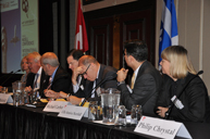 Left to right: Mrs Chaplin, James Kreindler, James Chaplin, Alan Reitzfeld, Mark Mackrell, Michael Carbone, Ulla Norrhall, not on the picture: Philip Chrystal