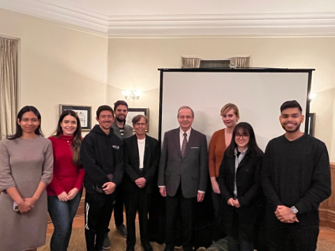 The IASL Class of 2022 and Adjunct Professor Ludwig Weber at the Faculty Club