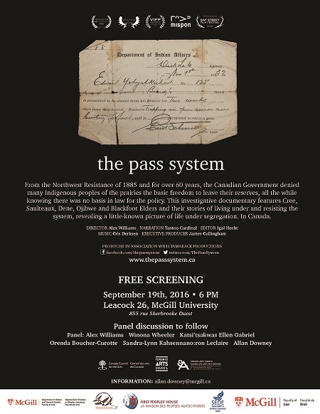 poster for the public screening of "the Pass System"