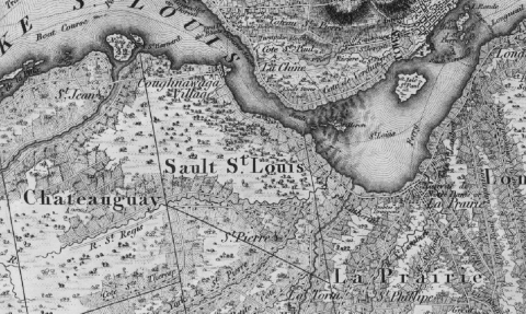 A historical map of the Sault St. Louis area