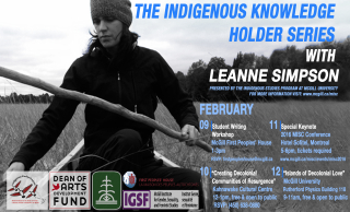 poster advertising Leanne Simpson as the inaugural Indigenous Knowledge Holder