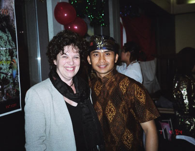 Muhrison, in Balinese dress with Wendy Allen