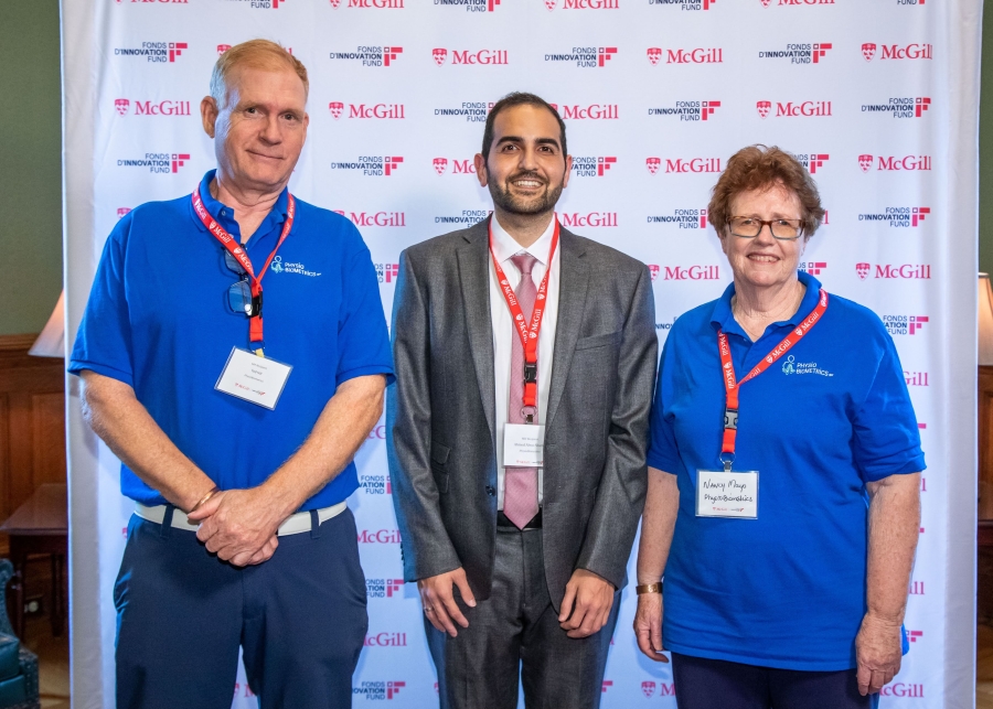 The PhysioBiometrics team: (from left) Ted Hill, Ahmed Abou-Sharkh, Nancy Mayo