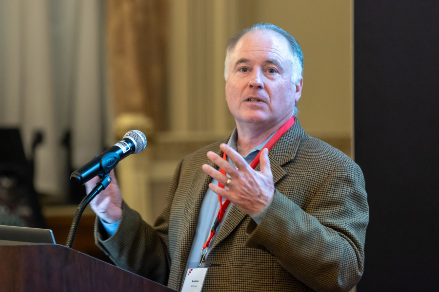 Marc Weber Talking in microphone