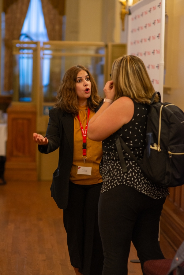 Two women in conversation