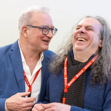two men laughing