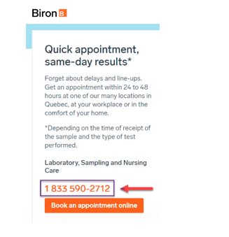 Biron = Quick Appointments