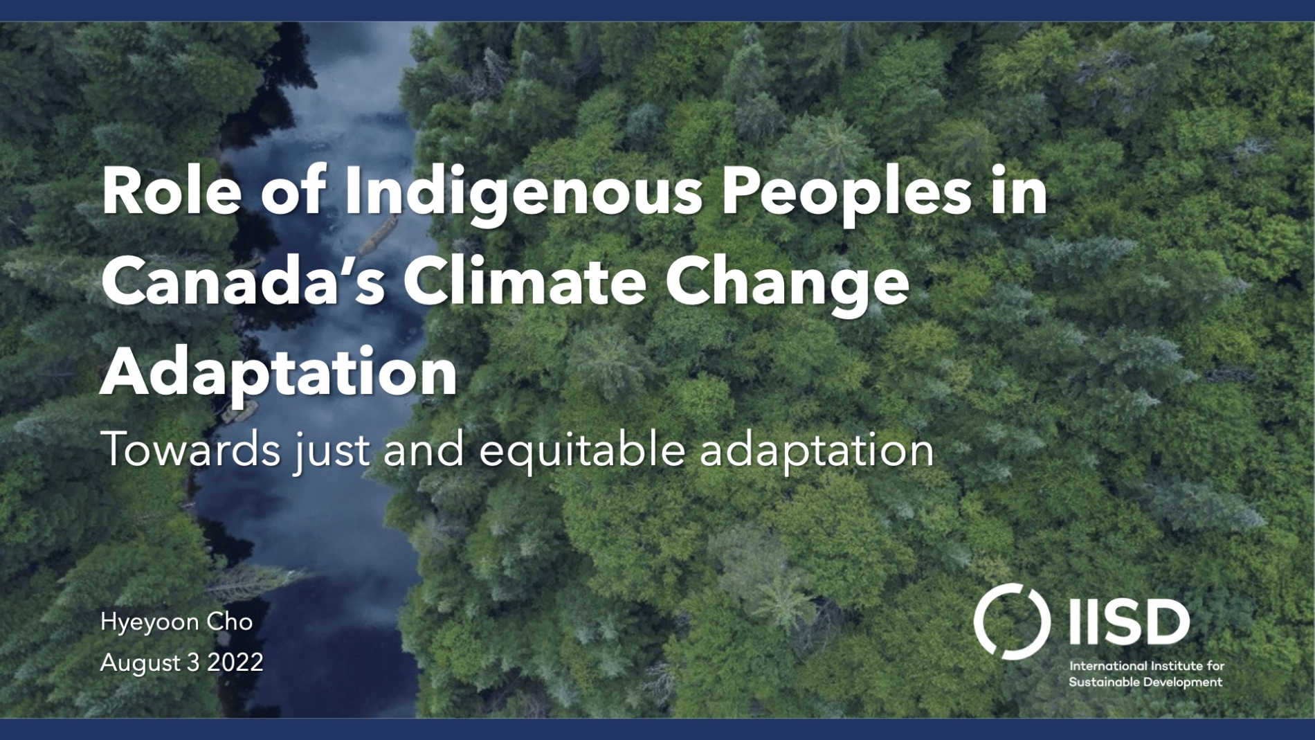 Webpage cover, with the title of Hyeyoon's article "Role of Indigenous Peoples in Canada's Climate Change Adaptation"