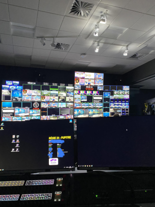 TV studio control room of the New Maison Radio Canada in Montreal. 