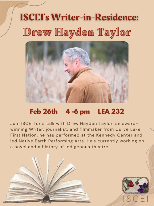 Poster for event with Drew Hayden February 26
