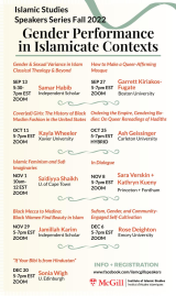Fall 2022 Islamic Studies Speaker Series in Gender Performance in Islamicate Contexts