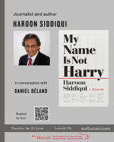 Poster of the Haroon Siddiqui Event