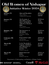 Poster with all events in winter 2024 related to Women of Nishapur Initiative
