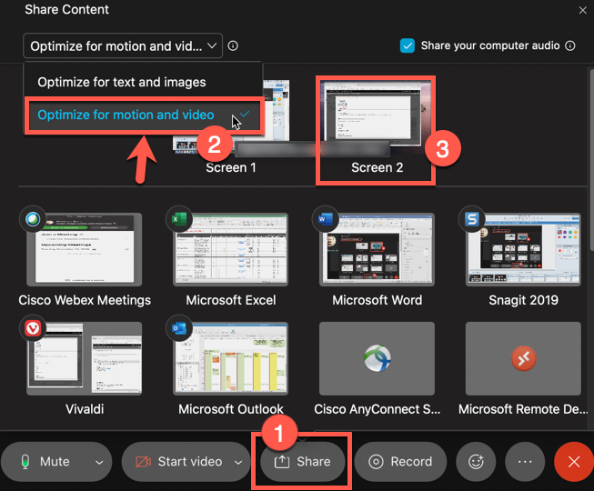 Sharing a YouTube video in Webex. The same feature is available in MS Teams.