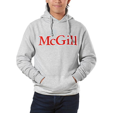 Person wearing grey McGill hoodie