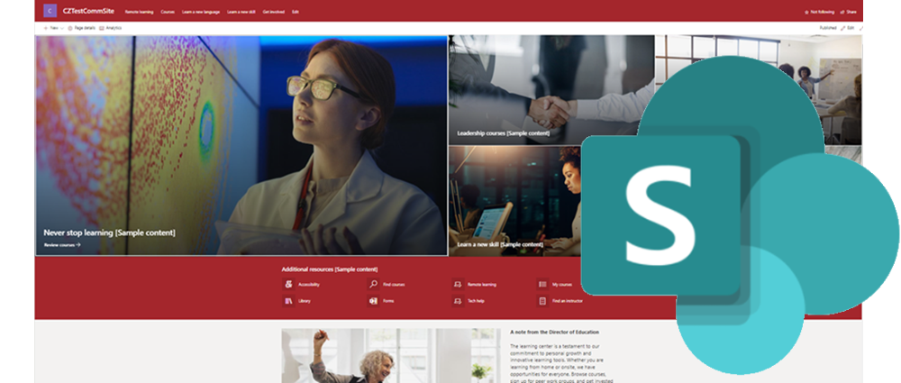 SharePoint site with logo
