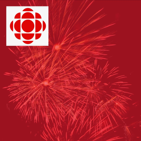 Radio-Canada logo over a red background