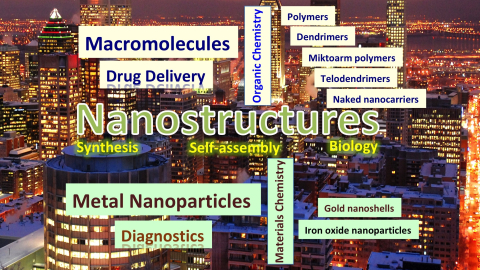 Kakkar group research themes: macromolecules, nanostructures, drug delivery, etc.