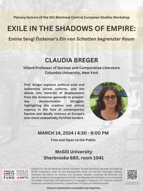 This is a poster for an primary workshop event themed Exile in the shadows of empire.