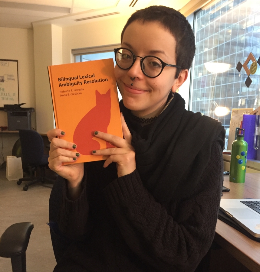 Pauline Palma holding Bilingual Lexical Ambiguity Resolution (book)
