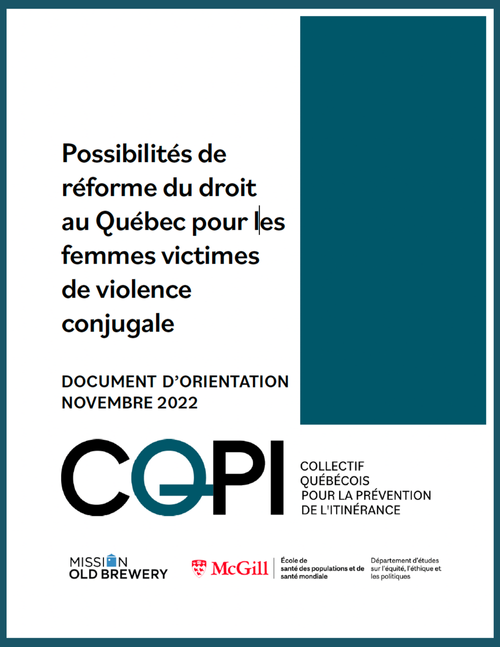 Possibilités de réforme du droit au Québec pour les femmes victimes de violence conjugale