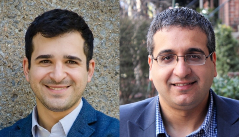 Professor Ignacio Cofone (a white man with short black hair and brown eyes, wearing a blue blazer) and Professor Omar Farahat (a brown an with short salt and pepper hair, wearing glasses and a blue blazer)