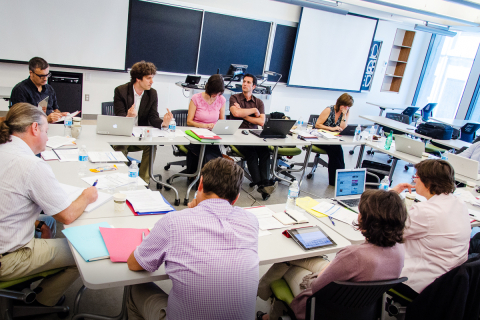 A group of researchers during a presentation