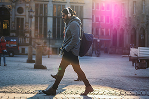 A men walking on the street