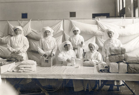 Members of the McGill Women's Union Preparing Bandages for use in World War I