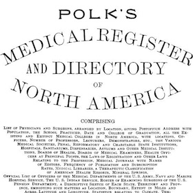 polk's medical register cover page