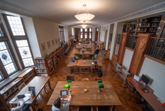 students studying at the birks reading room
