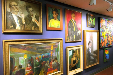 Visible Storage Gallery wall featuring colourful artworks.
