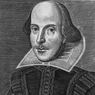 Shakespeare Droeshout portrait, 1623 (public domain)