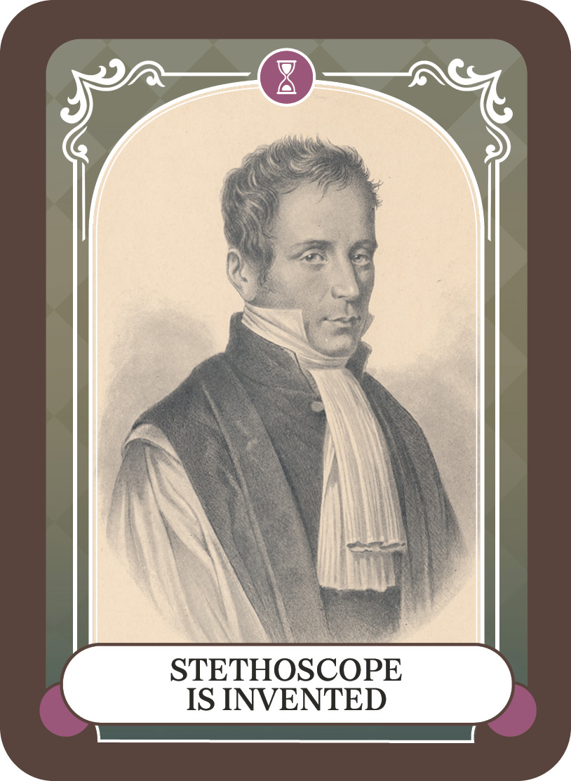 René Laënnec; stethoscope is invented