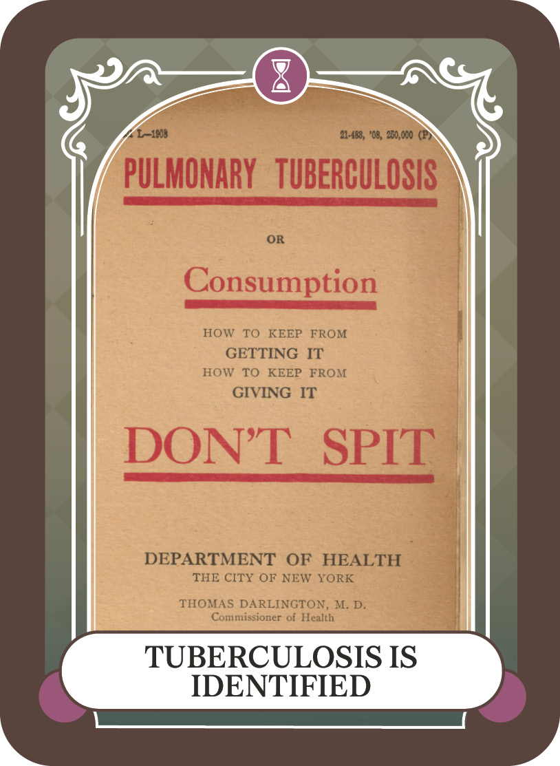poster text. caption reads: tuberculosis is identified