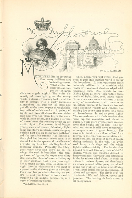 "Montreal" - Article by C.H.Farham, Harper’s New Monthly Magazine, 1889