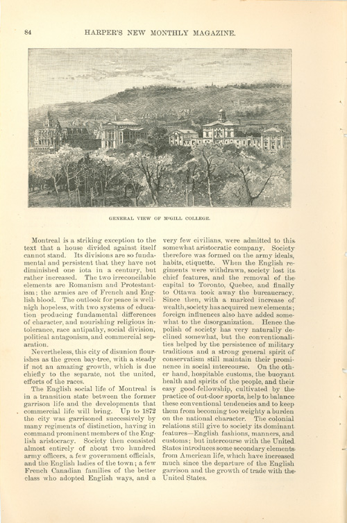 "Montreal" - Article by C.H.Farham, Harper’s New Monthly Magazine, 1889