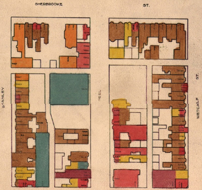 Montreal Land Use Map 1949. Portion of plate 52-68.