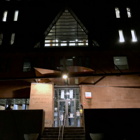 Front entrance to Nahum Gelber Law Library