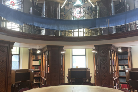 Octagon Room with scaffolding