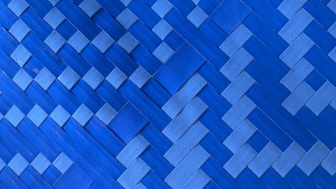 Close-up of blue woven fabric