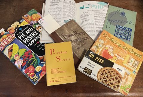 a bouquet of pie cookbooks