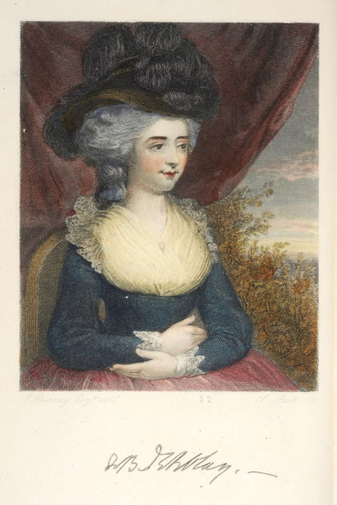 Burney portrait from Diary & Letters of Madame D'Arblay.