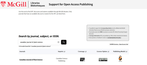 SciFree Platform. Search: Canadian Journal of Plant Science